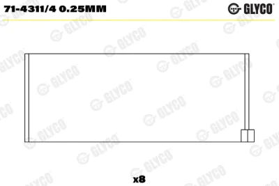 Шатунный подшипник GLYCO 71-4311/4 0.25MM