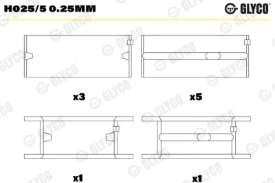 H025/5 0.25mm GLYCO Подшипник коленвала