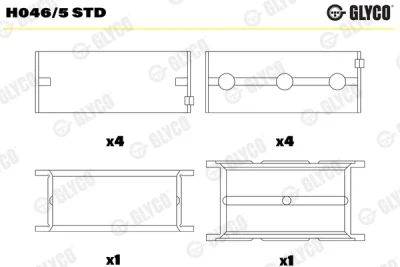 Подшипник коленвала GLYCO H046/5 STD