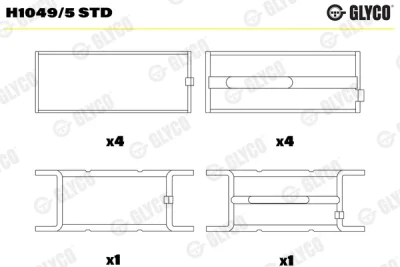 Подшипник коленвала GLYCO H1049/5 STD