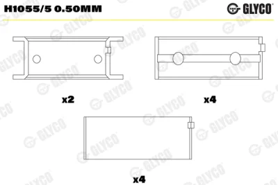 H1055/5 0.50mm GLYCO Подшипник коленвала