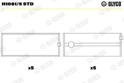 Подшипник коленвала GLYCO H1061/5 STD