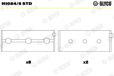 Подшипник коленвала GLYCO H1084/5 STD