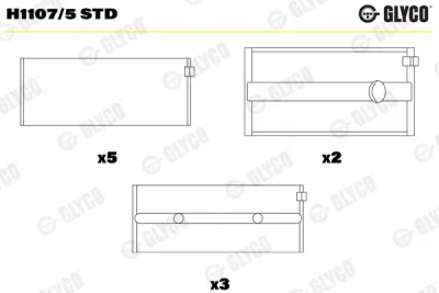 Подшипник коленвала GLYCO H1107/5 STD