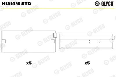 H1314/5 STD GLYCO Подшипник коленвала