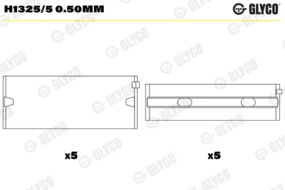 Подшипник коленвала GLYCO H1325/5 0.50MM