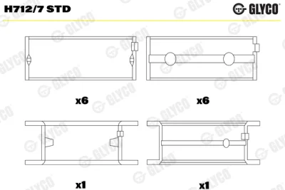 Подшипник коленвала GLYCO H712/7 STD