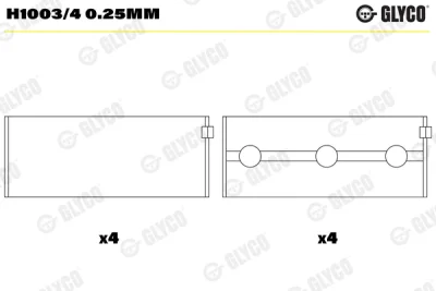 H1003/4 0.25MM GLYCO Подшипник коленвала