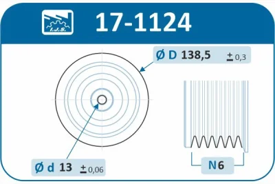 17-1124 IJS GROUP Ременный шкив, коленчатый вал