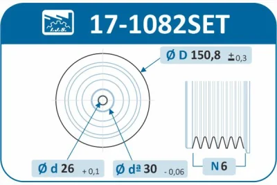 17-1082SET IJS GROUP Комплект ременных шкивов, коленчатый вал