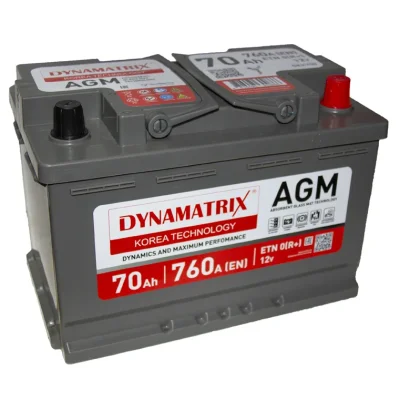 AGM аккумулятор 12V 70Ah 760A ETN 0(R+) B13 278x175x190 20,6kg DYNAMAX DEK700
