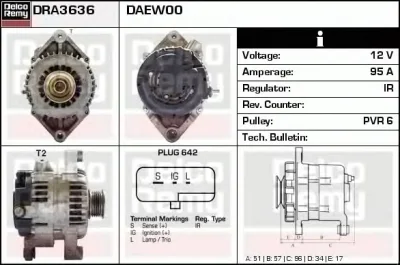 DRA3636N DELCO REMY Генератор