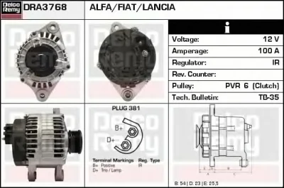 DRA3768 DELCO REMY Генератор