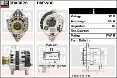 DRA3828 DELCO REMY Генератор