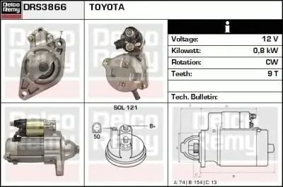 DRS3866 DELCO REMY Стартер