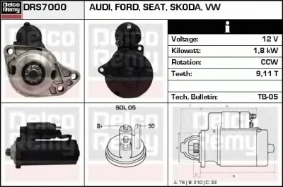 DRS7000 DELCO REMY Стартер
