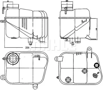 CRT 120 000S KNECHT/MAHLE Компенсационный бак, охлаждающая жидкость