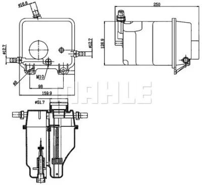 Компенсационный бак, охлаждающая жидкость KNECHT/MAHLE CRT 125 000S