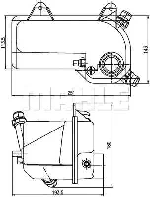 CRT 204 000S KNECHT/MAHLE Компенсационный бак, охлаждающая жидкость