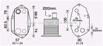 BW3571 AVA масляный радиатор, двигательное масло