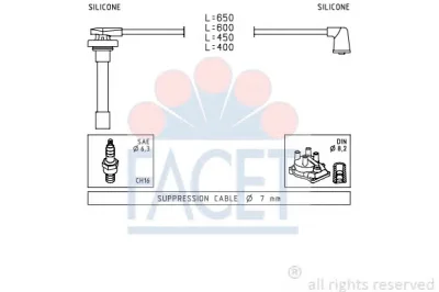 4.9714 FACET Высоковольтные провода (комплект проводов зажигания)