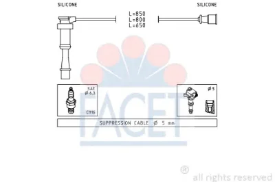 4.9845 FACET Высоковольтные провода (комплект проводов зажигания)