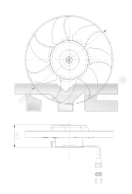 837-0025 TYC Вентилятор, охлаждение двигателя