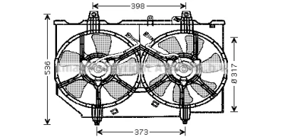 Вентилятор, охлаждение двигателя AVA DN7513