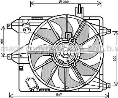 Вентилятор, охлаждение двигателя AVA RT7544