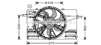 VO7508 AVA Вентилятор, охлаждение двигателя