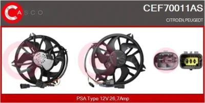 CEF70011AS CASCO Электродвигатель, вентилятор радиатора