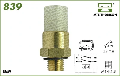 839 MTE-THOMSON Термовыключатель, вентилятор радиатора