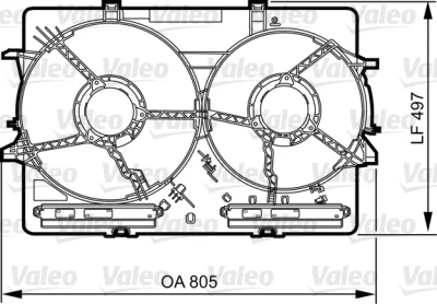 820757 VALEO Кронштейн, вентилятор радиатора