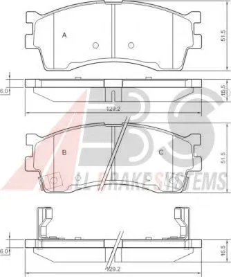 37180 OE A.B.S. Тормозные колодки