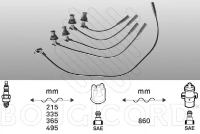 1420 BOUGICORD Высоковольтные провода (комплект проводов зажигания)