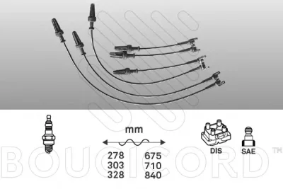 Высоковольтные провода (комплект проводов зажигания) BOUGICORD 1434