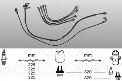 Высоковольтные провода (комплект проводов зажигания) BOUGICORD 2451