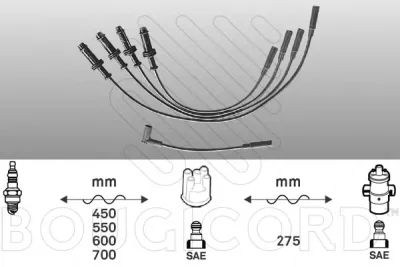 3398 BOUGICORD Высоковольтные провода (комплект проводов зажигания)