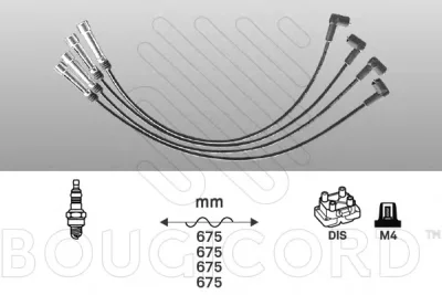 Высоковольтные провода (комплект проводов зажигания) BOUGICORD 7113