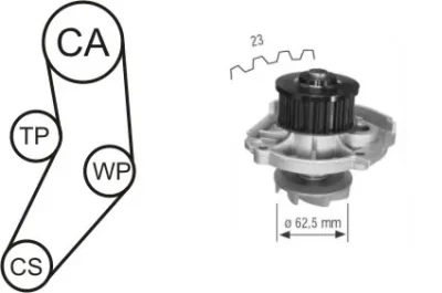 WPK-166101 AIRTEX Водяной насос + комплект зубчатого ремня