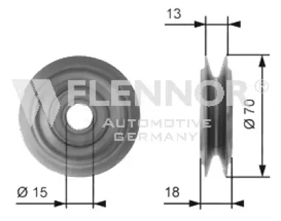 FU20998 FLENNOR Ролик клинового ременя