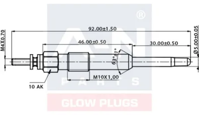 A-N090371 A-N PARTS Свеча накаливания