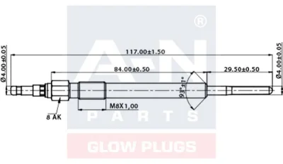 Свеча накаливания A-N PARTS A-N117802