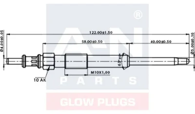 A-N122392 A-N PARTS Свеча накаливания