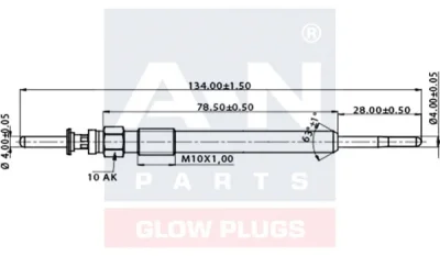 A-N134037 A-N PARTS Свеча накаливания