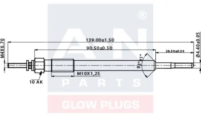 Свеча накаливания A-N PARTS A-N140003