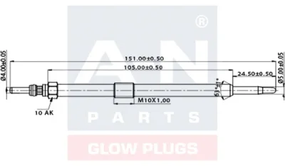 Свеча накаливания A-N PARTS A-N150351