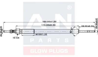 Свеча накаливания A-N PARTS A-N160123