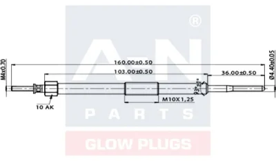 Свеча накаливания A-N PARTS A-N160480