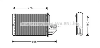 BW6172 AVA Радиатор отопителя салона